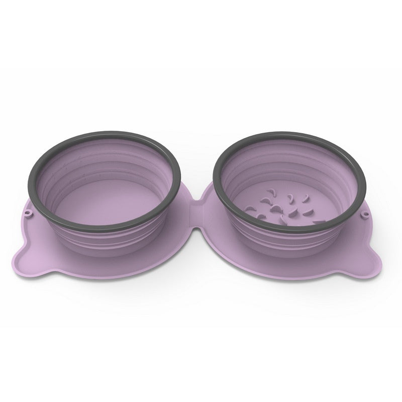 Foldable Silicone Double Food Bowls