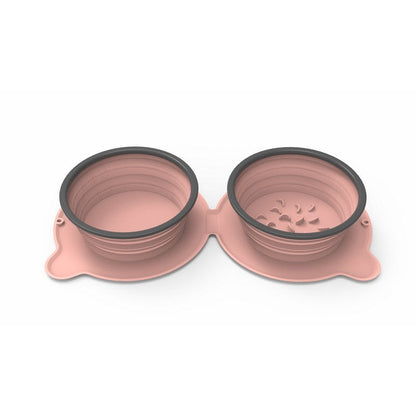 Foldable Silicone Double Food Bowls